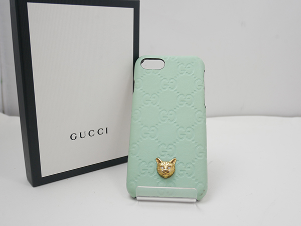 GUCCI IPHONE ライトグリーン キャット